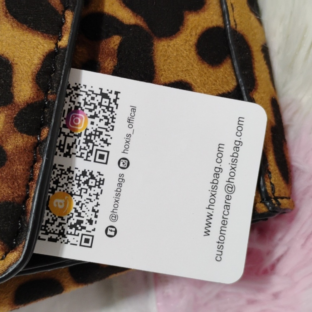 (#30) NWT Hoxis Leopard Animal Print Bag W Removable Chain Strap - Picture 2 of 8